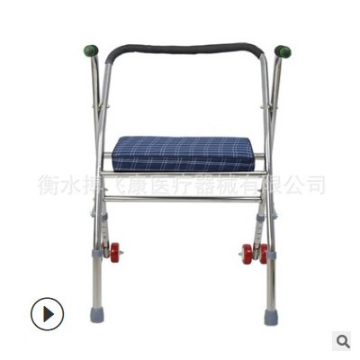 不锈钢轮座助行器带轮带座助行器 老年二轮助行器 带轮带座助行器图1